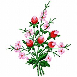 Flowers And Tree Embroidery Design 6